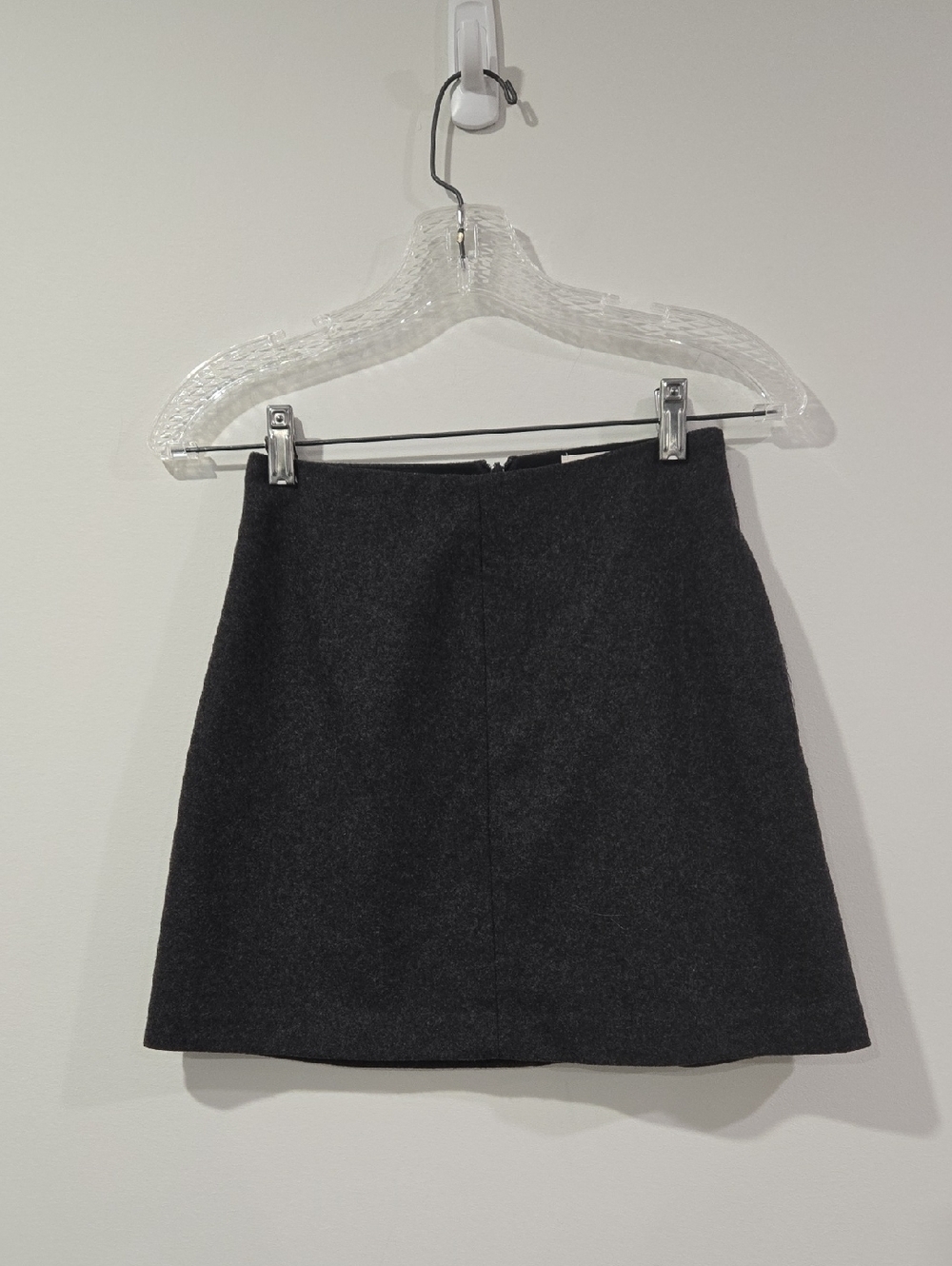 NWOT Wilfred Classic A Line Charcoal Grey Wool Blend Mini Skirt - Picture 10 of 10